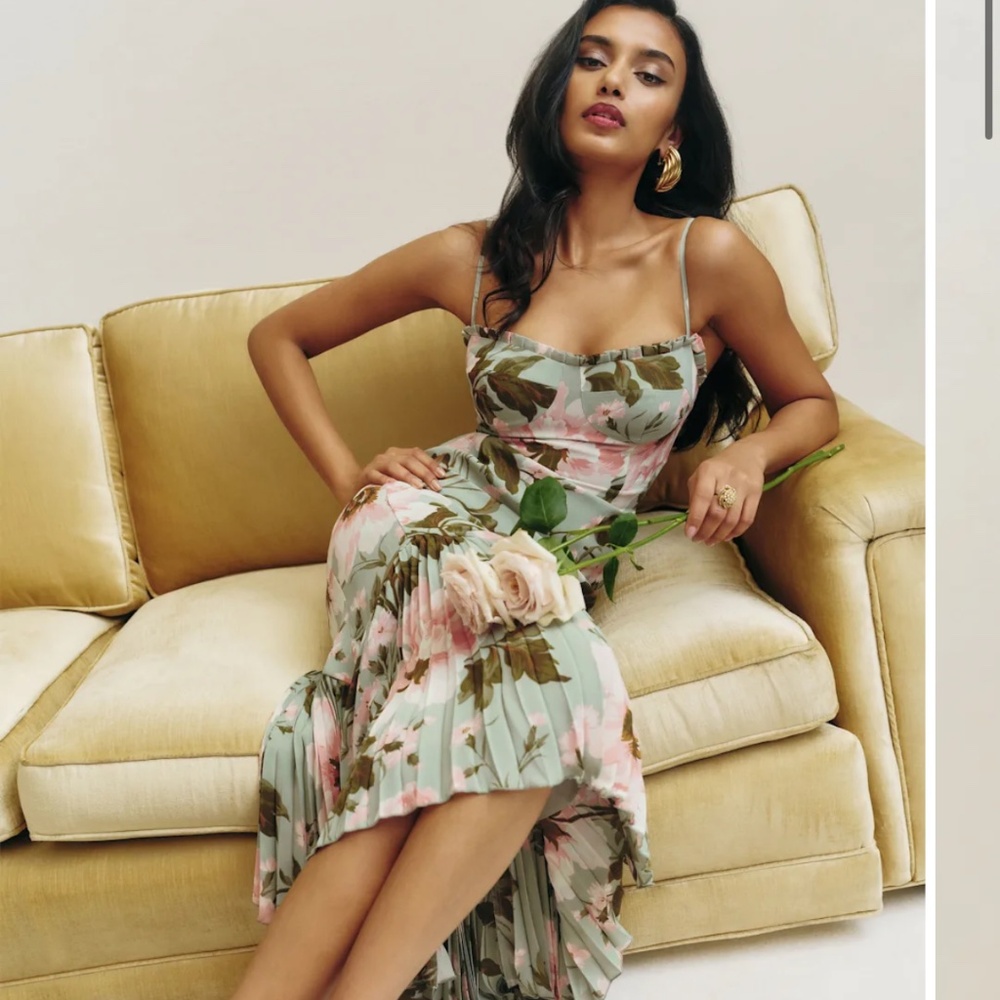 Reformation Aiko Dress Green - Size 6